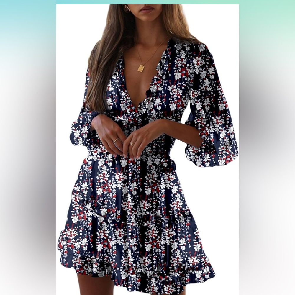Amazon Floral dress open back